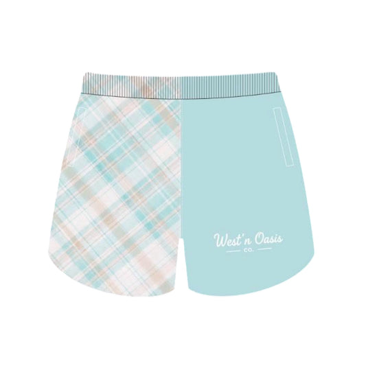 Plaid Light Blue Footy Shorts