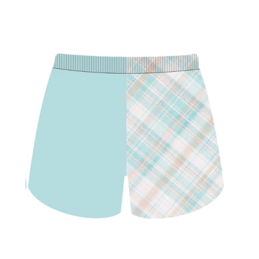 Plaid Light Blue Footy Shorts