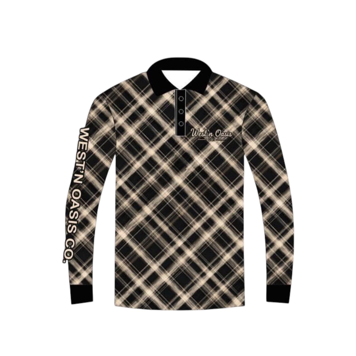 Black Plaid Fishing Shirt